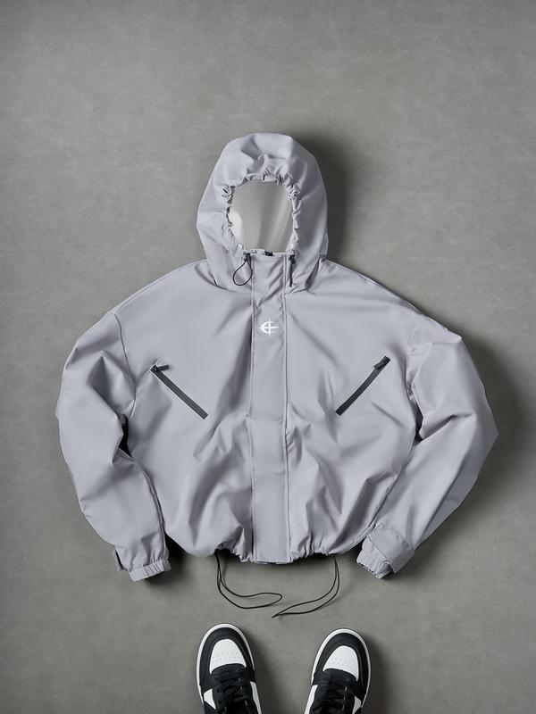 Herren-Y2K-Techwear-Kapuzenjacke, wasserdichtes leichtes Outdoor-Design, locker geschnittene Streetwear-Cargojacke für Wandern und Alltag