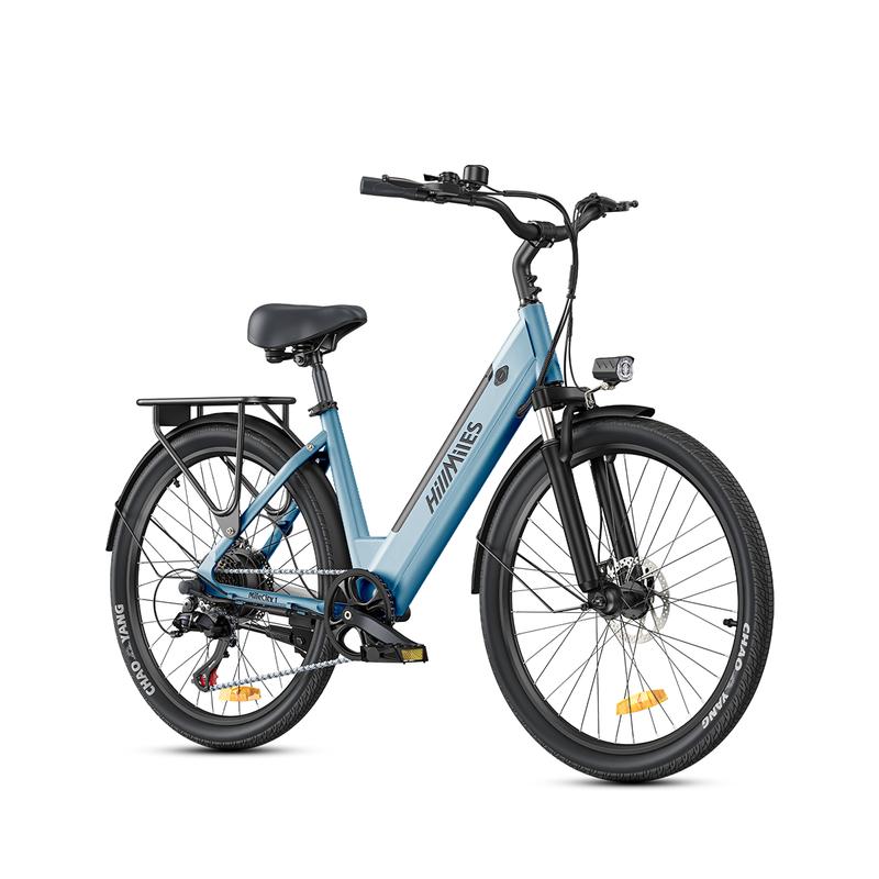 HillMiles MileCity1 Elektrisches Fahrrad, 7 Gänge, 36 V/13 Ah, wasserdicht nach IP65; Stadtpendel-Elektrisches Fahrrad von HillMiles, 26 Zoll, Reichweite 80–100 km