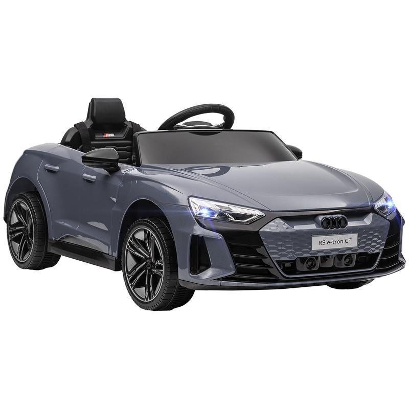 HOMCOM Kinder Elektroauto 12V Kinderauto mit 2,4 GHz Fernbedienung, 2 Motor, Kinderfahrzeug mit Hupe, LED, Musik, Sanftstart, Elektrofahrzeug mit Hilfsrad, für 3-5 Jahre Kinder