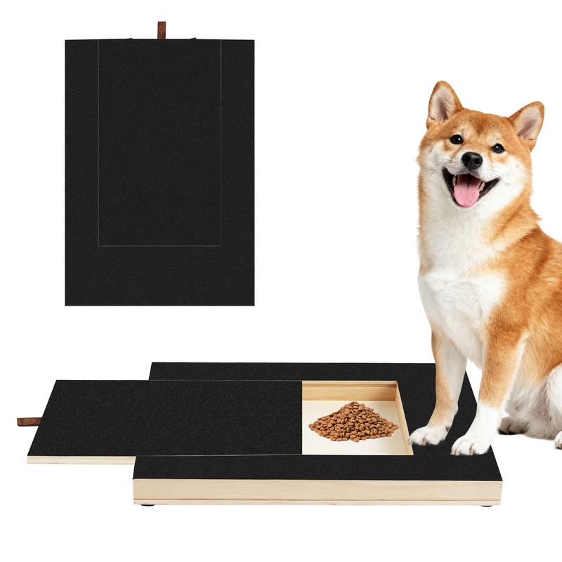 Hundekratzbrett für Krallen, Hundekrallenfeile aus Paulownia‑Holz mit integrierter Leckerlibox, Sandpapier‑Kratzpad zur Krallenpflege für kleine und mittlere Hunde