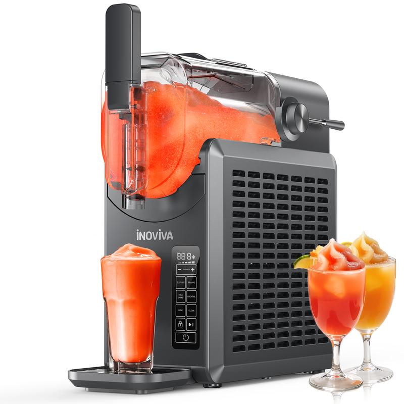 Inoviva Slush Maschine 2L | Eisfreie Slushies, Frappés & Sommerdrinks | Für BBQ, Gartenparty, Poolparty & Kindergeburtstag | 5 Programme, Easy Clean