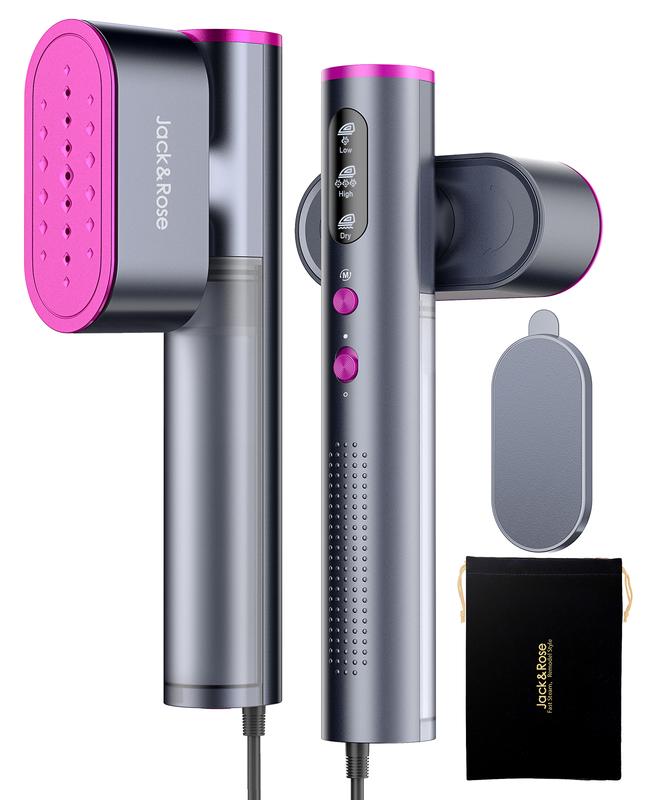 Jack & Rose Bügler für Kleidung, Reisebügler mit Dual‑Voltage (100–240 V), schnelles Aufheizen in 15 s, tragbarer Handbügler, 2‑in‑1 Bügler und Bügeleisen für Reisen nach globalen Zonen, UK und Europa sowie für zu Hause