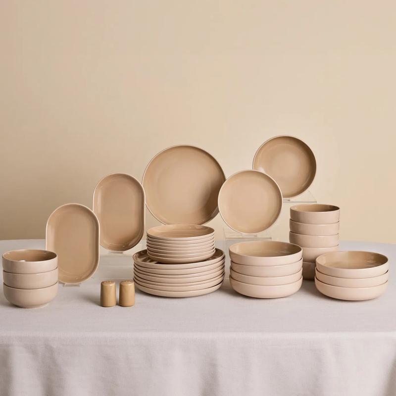 Karaca Terra 36-Teiliges 8-Personen Geschirrset Creme