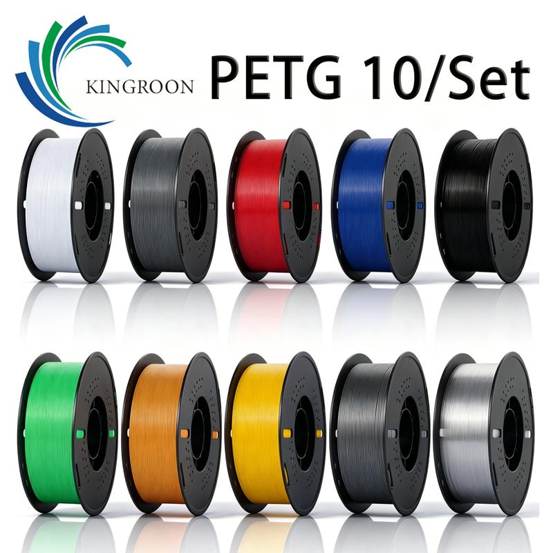 KINGROON 3D‑Druckfilament, 10 kg, 1,75 mm, 1 kg pro Spule, hohe Präzision, gute Schlagfestigkeit, mehrfarbig, für FDM‑3D‑Drucker