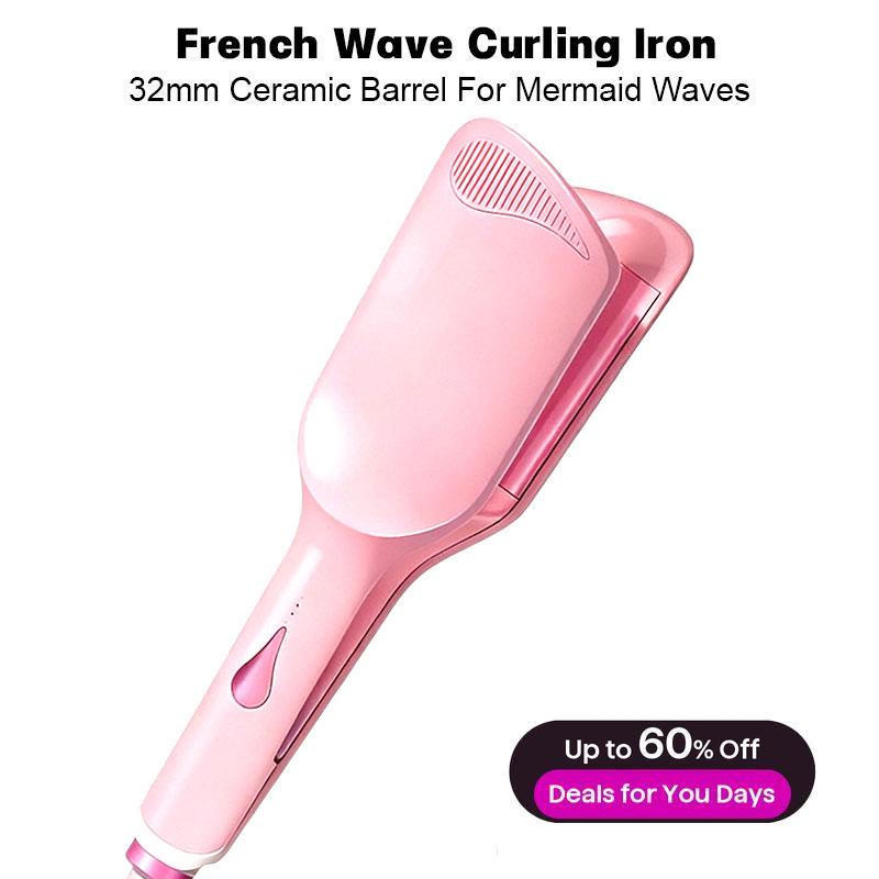 【Kostenloser Versand】32 mm Welleneisen Lockenstab – Für perfekte Mermaid & Beach Waves, ionische Keramik, schnelles Aufheizen, ideal für Anfänger