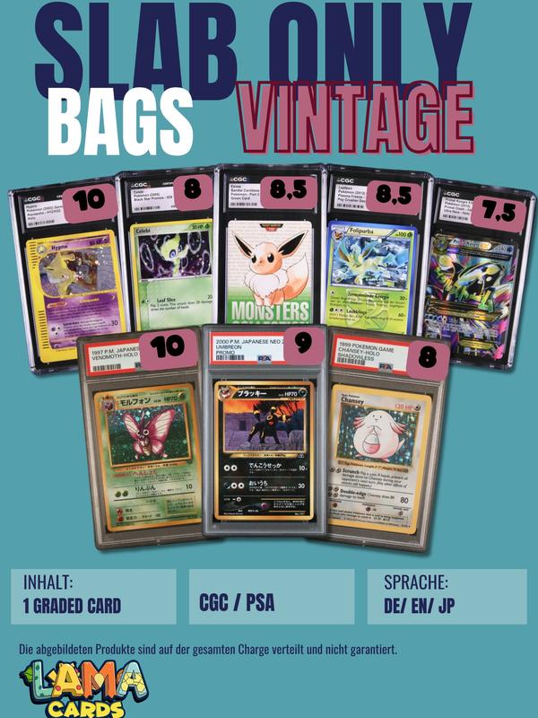 LAMACARDS Pokemon VINTAGE Slab Bags Überraschungsartikel