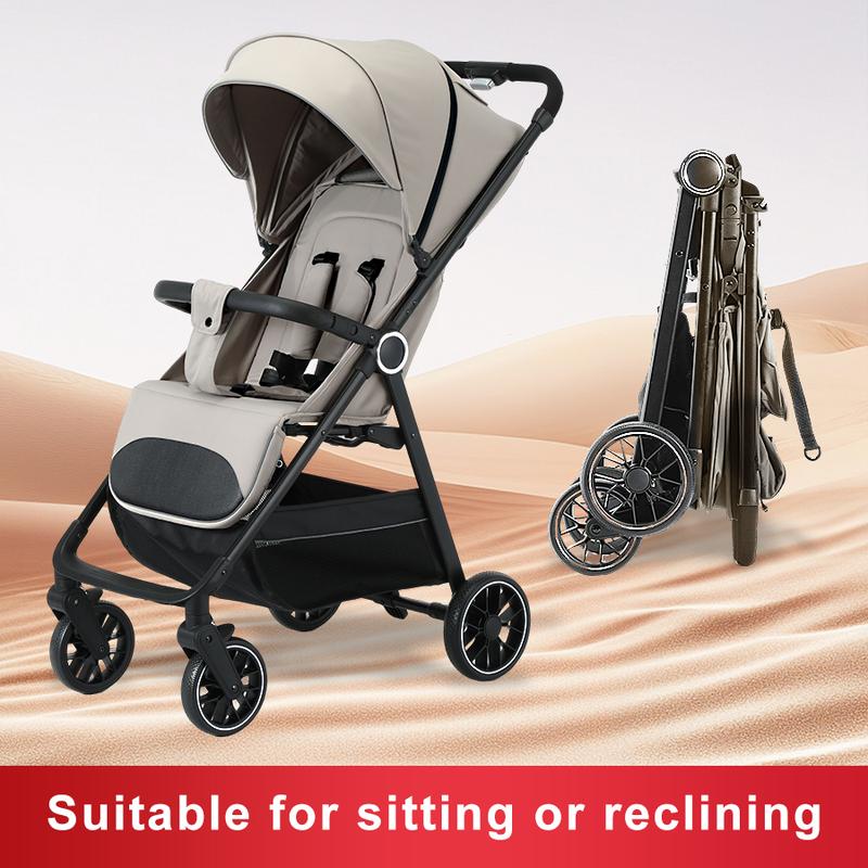 Leichter Kinderwagen, zusammenklappbarer Buggy mit verstellbarer Rückenlehne und atmungsaktivem Netzgewebe, extrabreiter Sitz, geeignet für Reisen, verstärktes Oxford Gewebe, Gewicht 14,3 Pfund, geeignet für Babys mit einem Gewicht von unter 22 kg.