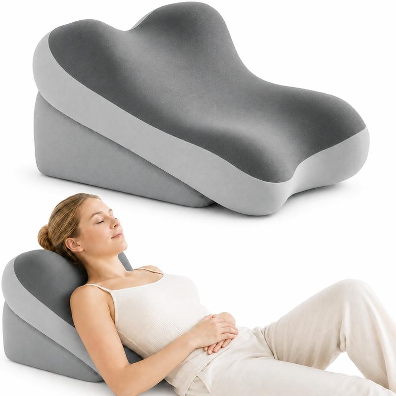 Lesekissen für Bett, 2er Set verstellbares Memory Foam Keilkissen, Extra großes Rückenkissen zum Sitzen im Bett, Gemütliches Dreieckskissen für TV, Gaming, Laptop, Entspannen, Beinlagerung, Abnehmbare Kopfstütze, Waschbarer Bezug für Erwachsene