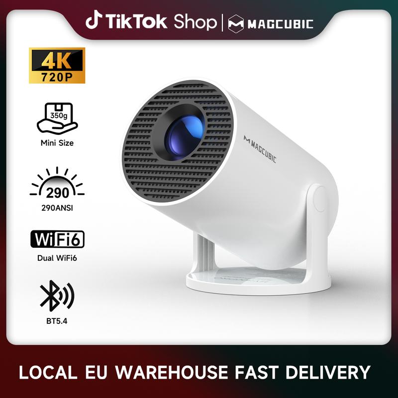 Magcubic HY300Pro Projektor 290ANSI WiFi6 4K Dekodierung Native 1280*720P Android11.0 Allwinner H713 130"Bildschirm BT5.4 Heimkino Outdoor tragbarer Mini projektor 2025 Latest UpgradedProjector