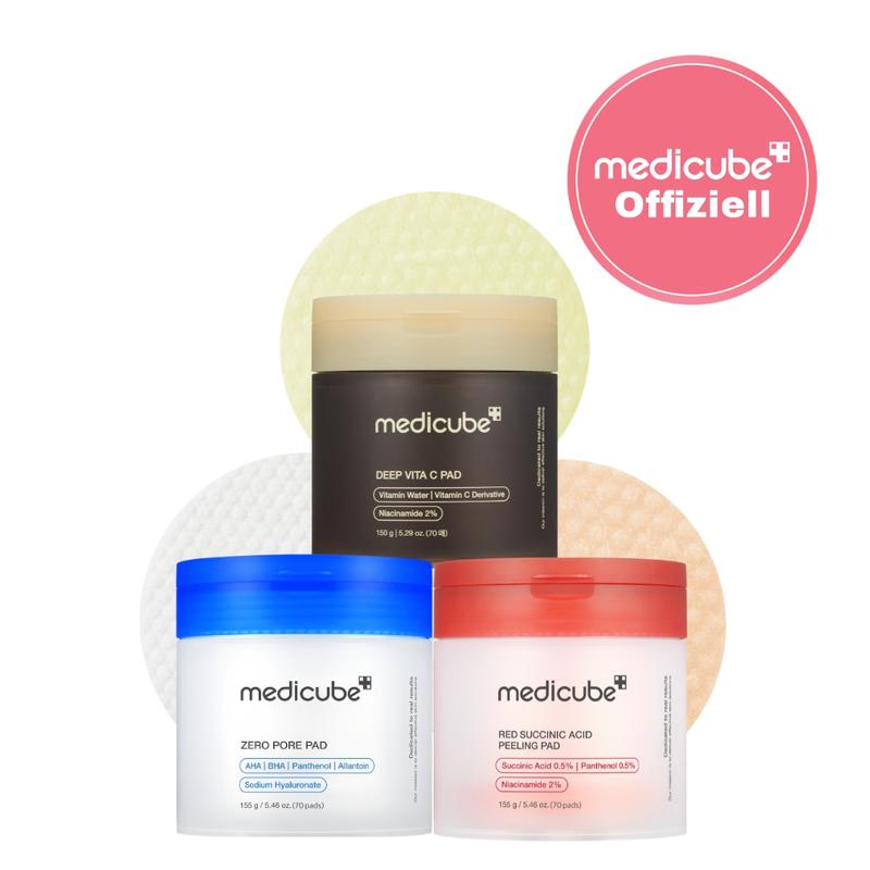 [medicube] Mix & Match Toner Pad Set | Porenpflege, Pflege nach Hautunreinheiten & Ausgleich des Hauttons für ein klares und strahlendes Hautbild
