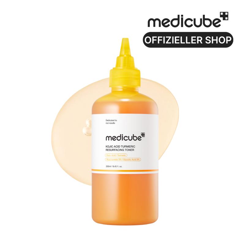 [medicube Offizieller Shop] Kojisäure Kurkuma Toner für Gesicht & Körper | Täglicher Toner für ungleichmäßigen Hautton & raue Hautstruktur | Mit Niacinamid & Glykolsäure für klare Glass Skin | Koreanische Hautpflege | 250 ml
