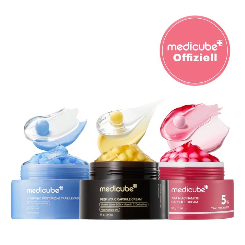 [medicube Offizieller Shop] Mix & Match Boba Cream Set | Kapselcremes für Feuchtigkeit, Ausstrahlung & ein prall wirkendes Hautbild | Korean Skincare | K-Beauty