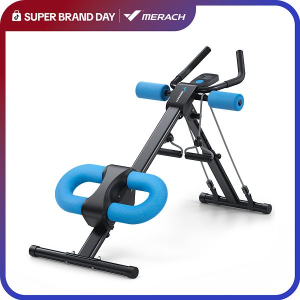 MERACH - Einstellbares Bauchtrainingsgerät, LCD-Monitor, faltbare Bauchtrainingsgeräte, Core Trainer, Body Butt Shaper, Fitnessgeräte