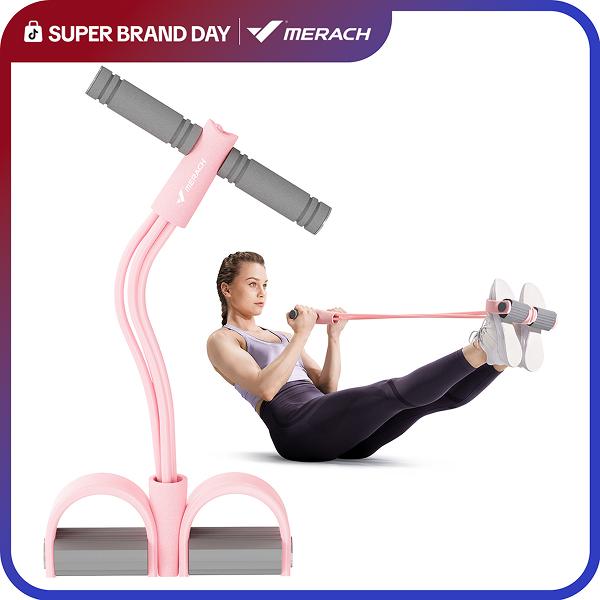 MERACH Multifunktions-Pedal-Trainingsband, elastisches Trainingsband für Fitness, Full-Body-Workout für Zuhause, Sit-ups, Yoga, Bauchmuskeltraining