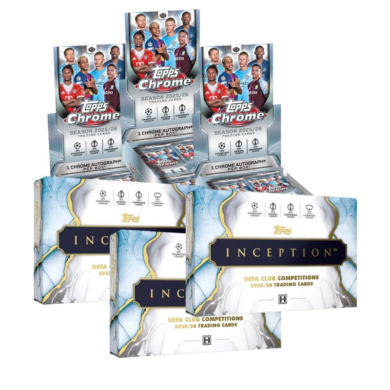 MIXED PYT - 3x Topps Chrome UCC 2025/26 Hobby + 3x Topps Inception UCC 2025/26 - LIVEBREAK