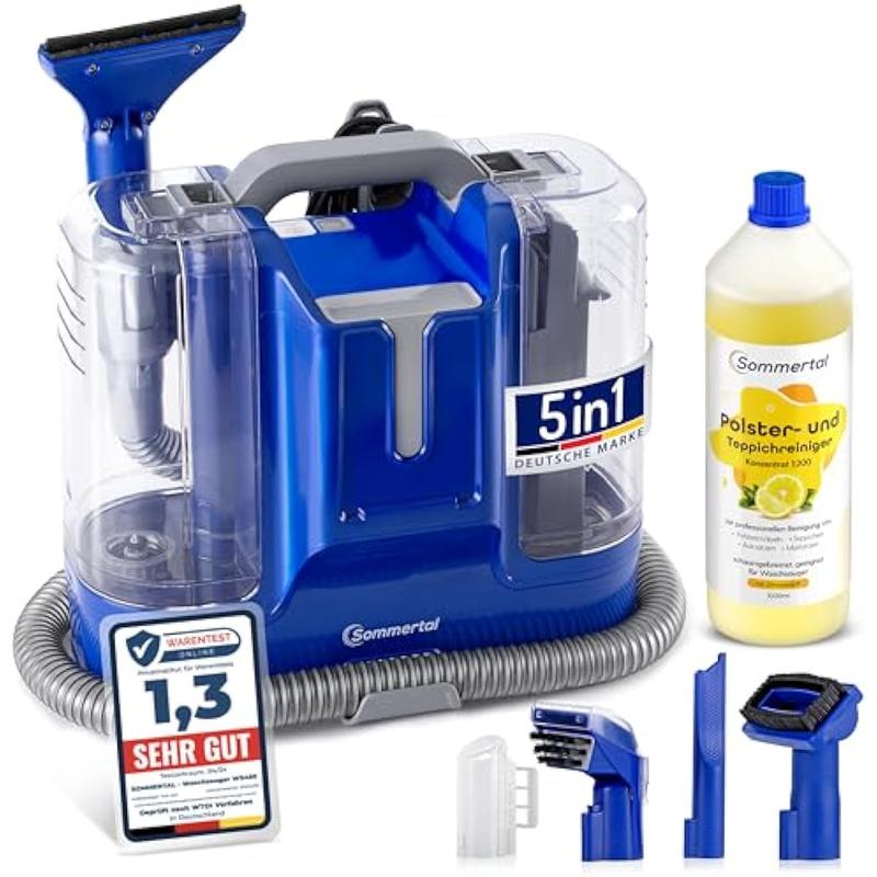 MultiCleaner WS450 5in1, Gerät für Teppiche, Treppen, Polster, Sofa, Auto, Tiere, Flecken, Leistungsstarker 450w Motor, Waschsauger, Zubehör, Selbstreinigung