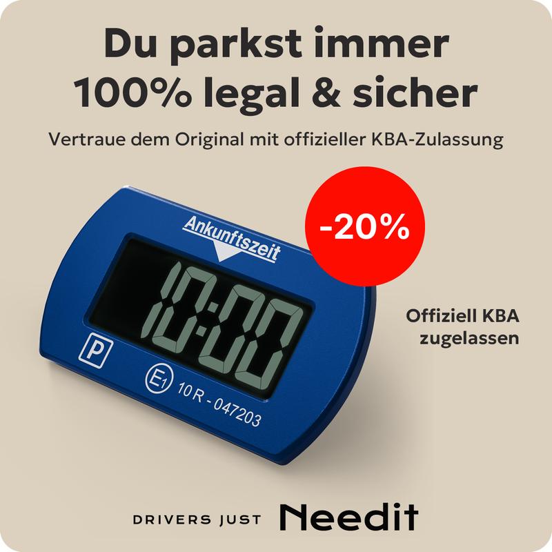 Needit elektronische Parkscheibe Park Mini I automatische Parkscheibe elektrisch mit Zulassung vom Kraftfahrt-Bundesamt I Digitale Parkuhr mit 2 Displays I maximale Funktion in minimalem Format automatische digitale Parkuhr