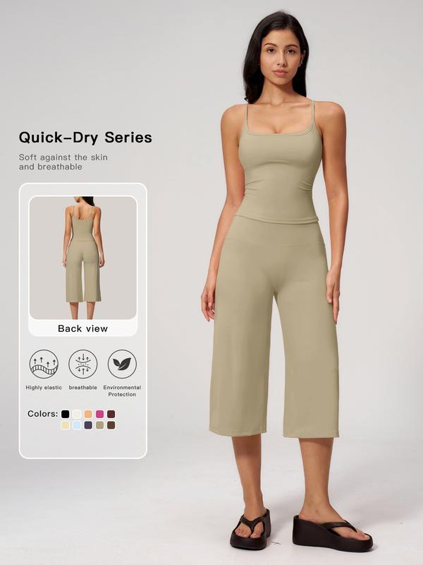 Neues Yoga-Tanktop mit hoher Taille, schnelltrocknend, sehr elastisch und atmungsaktiv – lässiges Set für Damen mit mittellangem Hose, geeignet zum Laufen und für Outdoor-Yoga; bequem und stilvolle Sportbekleidung
