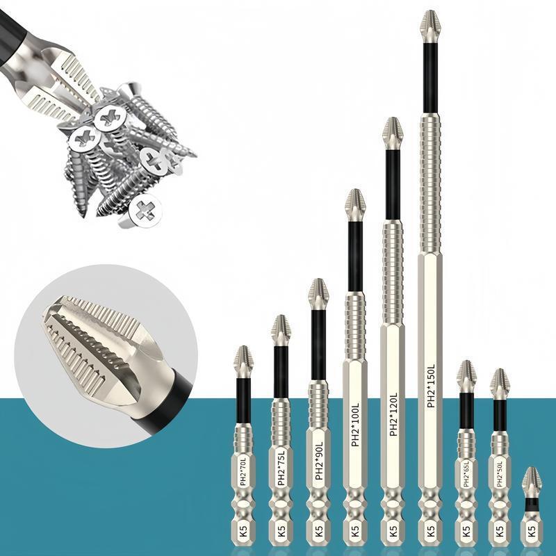 Neukunden-Special!K5 stoßfeste rutschfeste Bohrer, Schlagbohrer-Bit-Set, Titanlegierung stoßfest rutschfeste PH-Bits, hochmagnetische Schrauber-Bits