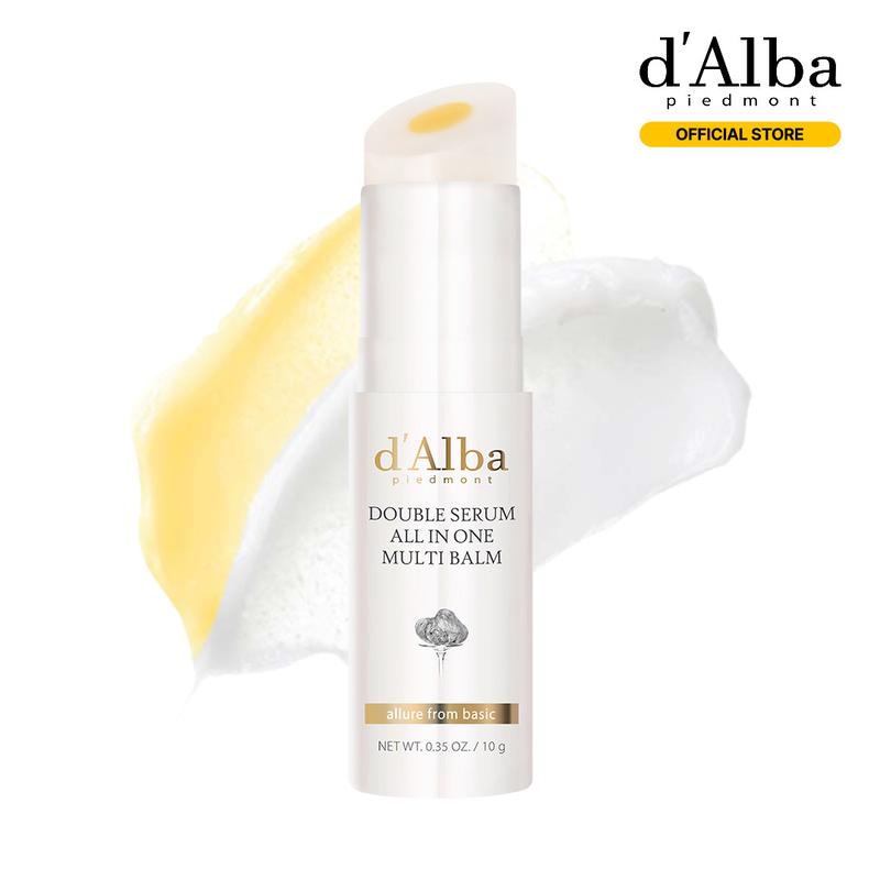[Official d'Alba] Italian White Truffle Double Serum All-in-one Multi Balm, vegane Hautpflege, 3-in-1-Behandlung mit weißen Trüffeln zur Faltenverbesserung, Stick Eye Treatment Balm, Koreanische Hautpflege