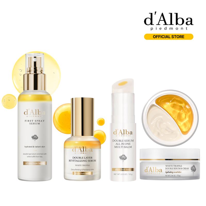 [OFFICIAL d'Alba] White Truffle Glow & Lift Routine Set | Feuchtigkeitsspendender & langanhaltender Glow | Vereinfache deine Skincare-Routine mit einer All-in-One-Pflege | Spray Serum (100ml) + Serum (30ml) + Creme + Multi Balm