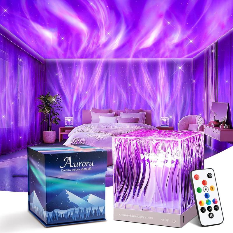 One Fire Flower Lampe, atmosphärische Beleuchtung für Schlafzimmer, 18 Farben, coole Sachen Wasserwellen-Lampe, dimmbar + Fernbedienung + Timer, Sternenhimmel-Projektor, Geschenke für Frauen, die alles haben[Energieeffizienzklasse F]