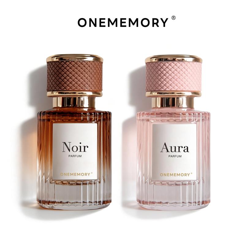 ONE MEMORY NOIR/AURA Parfum – 30 ml x 2. Ein orientalisch-blumiger Gourmand-Duft, präsentiert in einer eleganten Geschenkbox: das ideale Geschenk für einen geliebten Menschen, einen Freund oder eine Mutter.