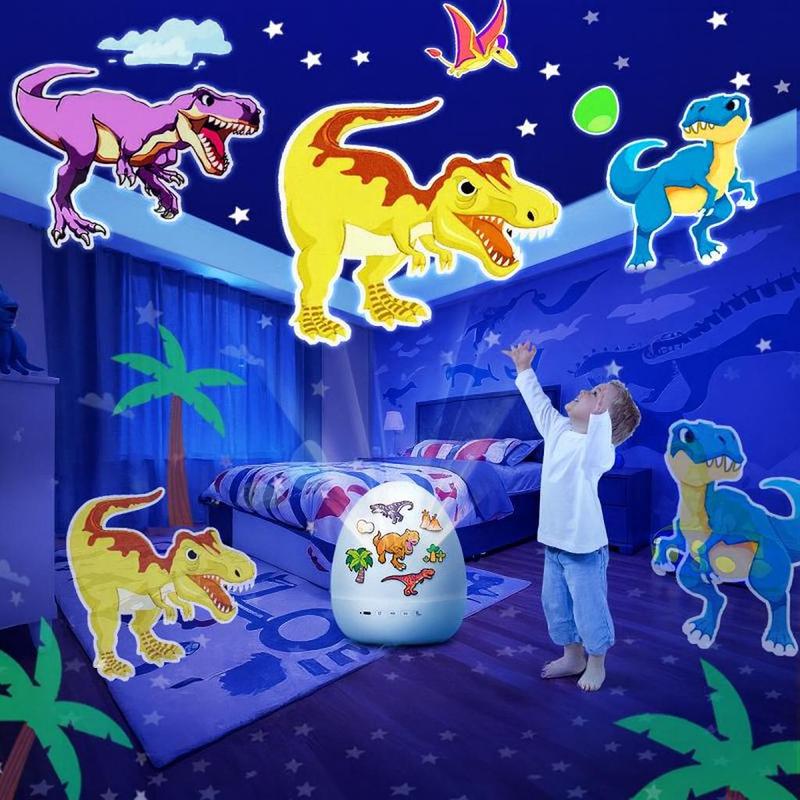 Onefire - Nachtlicht für Kinder, mit 15 Filmen und 15 weißen Geräuschen, Cartoon-Projektorlampe, Prinzessinnenzimmerdekoration, Babyspielzeug, Dinosaurier, Weihnachtsgeschenke für Kinder von 1 bis 10 Jahren