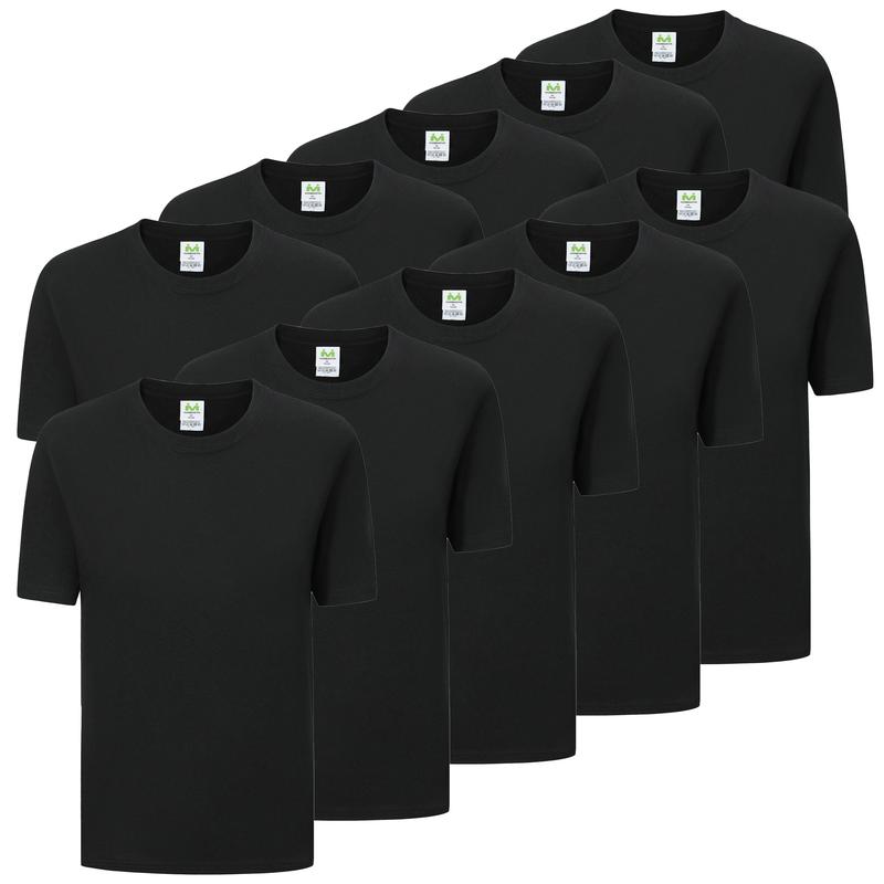 Packung mit 10 Pcs - Leichte Sommer-T-Shirts mit kurzen Ärmeln, 100 % Baumwolle - 10-TS135
