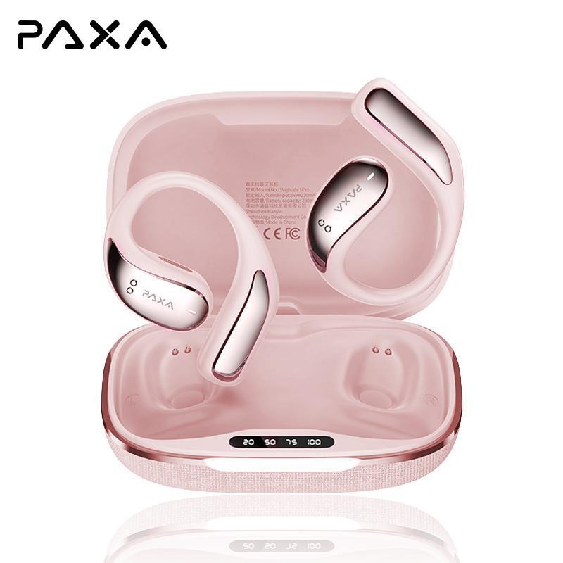 PAXA-Vogbuds 5 Pro kabellose Ohrhörer, Open Cover, Bluetooth 5,4, DT6,0 gerichteter Klang, Bühnen-Batterieanzeige, 10mm Titanmembran, ultraleichte Passform, IP45 staubdicht, Smart-Charging-Case