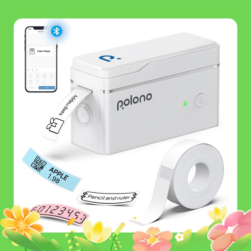 POLONO P31S Tragbarer Bluetooth-Etikettendrucker, Mini-Handheld, Portable Printer, Hochgeschwindigkeit, 203 dpi für Zuhause und Büro, Intelligente KI-Funktionalität