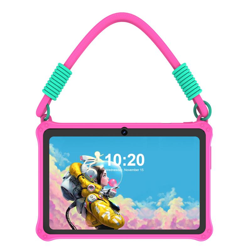 PRITOM Tablet für Kinder, 7 Zoll, mit Silikonhülle, Android 13, Lerntablet mit Griff und Schutz – für Jungen und Mädchen, ideales Geschenk