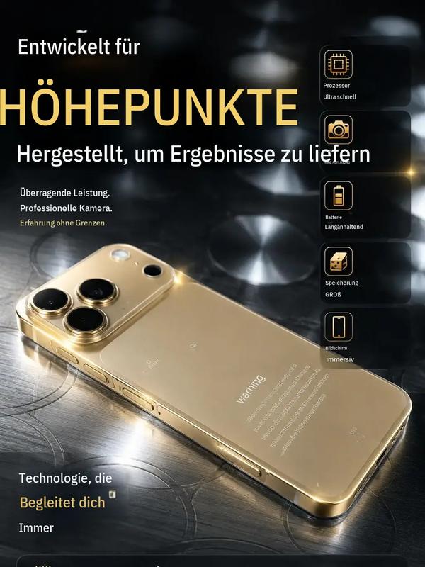 Promax, 5G, 7,3‑Zoll‑HD‑Display mit Dynamic Island, 108‑MP‑Kamera, 6800‑mAh‑Akku, Dual‑SIM mit Dual‑Standby, 16 GB + 1 TB Speicher, zehnkernige Smartphone.