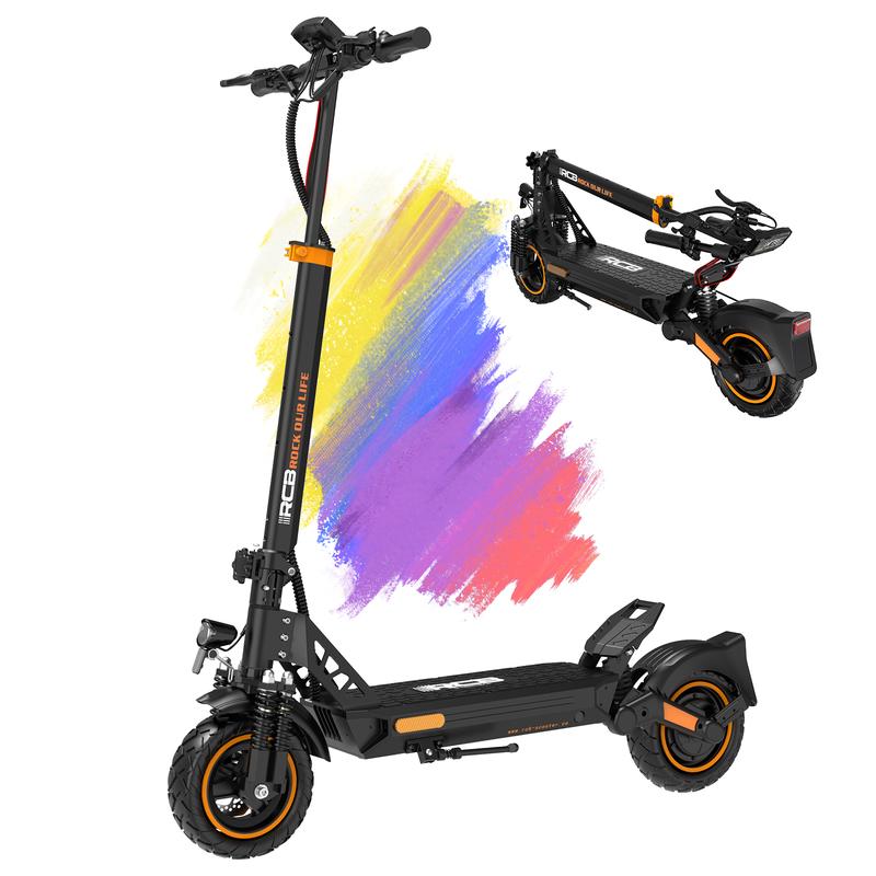RCB D5/ PRO Elektroroller, straßenzugelassener (ABE), 90-140km Reichweite, 20.8/27 Ah Akku, 500 W Motor, 10“ explosionsgeschützte Reifen, App-gesteuert, doppelte Stoßdämpfung, faltbarer Elektroroller