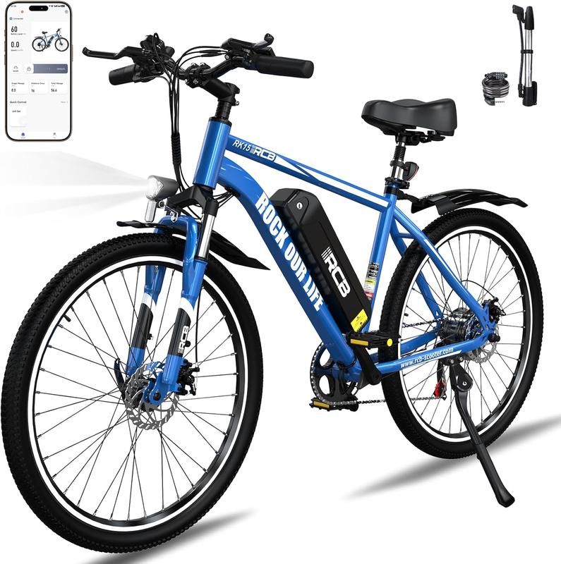 RCB RK15 Elektrisches Fahrrad 26 Zoll 10,4 Ah 36 V Lithium-Batterie 7-Gang für Erwachsene Stadt-E-Bike Reichweite 30-50 km