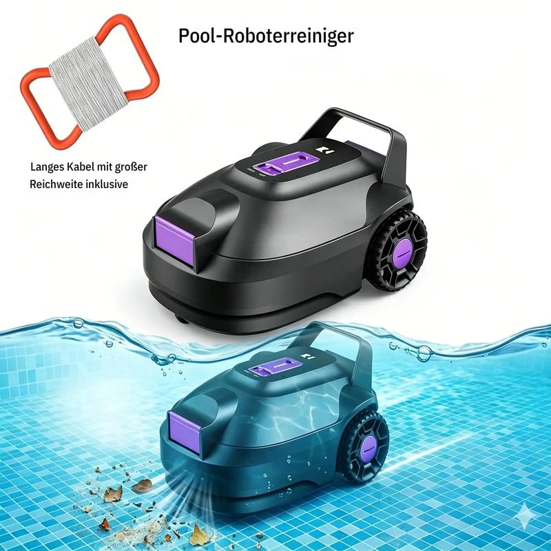Redroad Roboter-Poolreiniger mit zwei Antrieben, zweischichtiger Filterung, 180 Minuten Laufzeit, leistungsstarker kabelloser Poolstaubsauger für Pool oberhalb des Bodens und flache Pools, automatisches Parken, doppelte Saugleitungen
