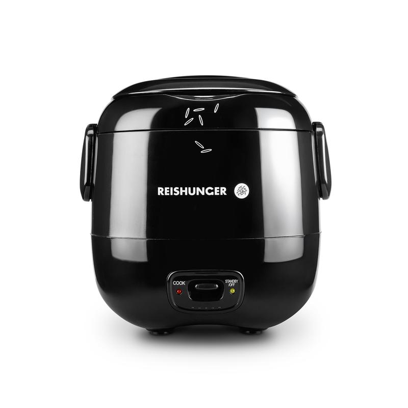 REISHUNGER Mini Reiskocher, schwarz | 0,3 L - 1-2 Portionen | hochwertige Keramikbeschichtung - Premium Topf