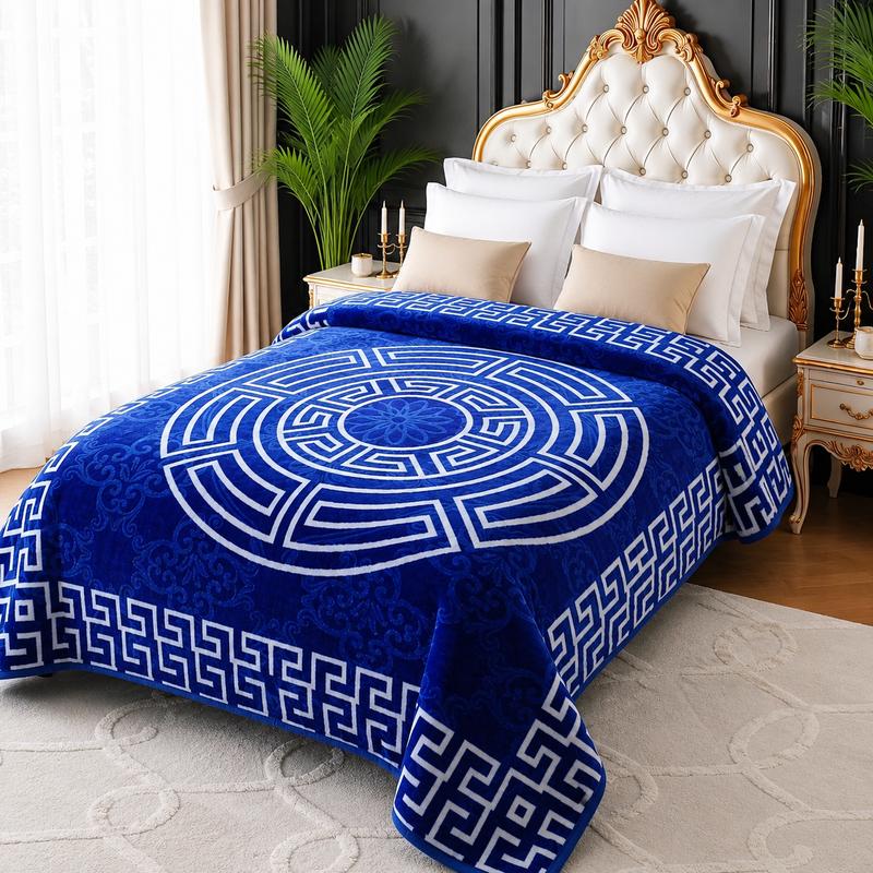 RIESIGE Raschel-Decke - 200 x 220 cm - Decke für Bett und Sofa - perfekt gegen Kälte - extra weich