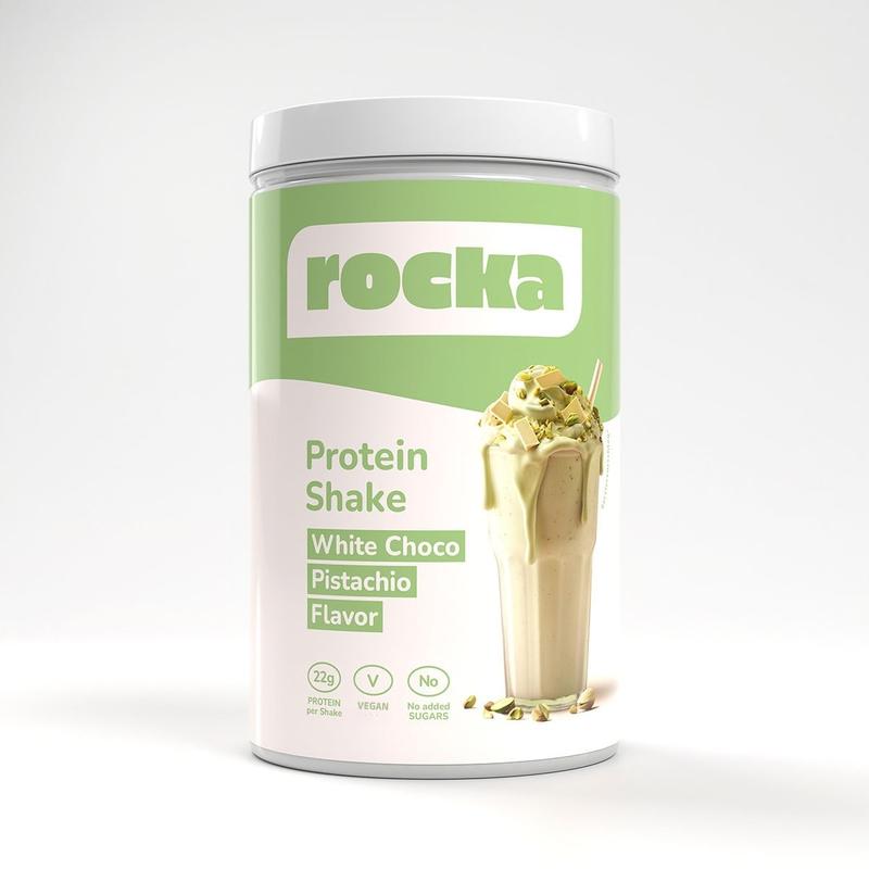 Rocka Protein - Proteinpulver meets milkshake mit bis zu 27 g Protein und ohne Zuckerzusatz, vegan.