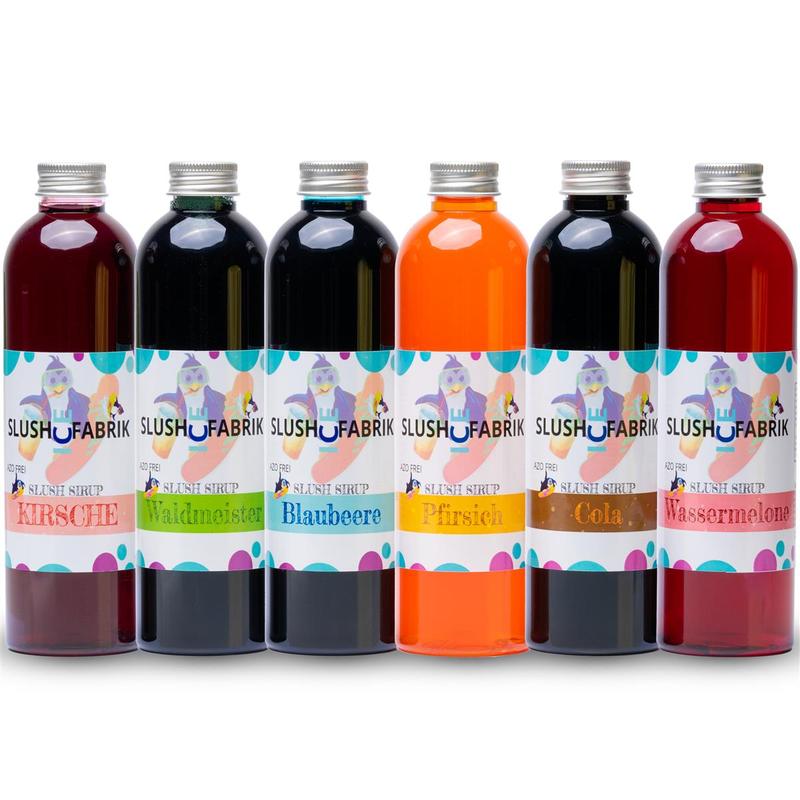 🥤 Slush Sirup Partyset 6 Sorten 250ml 1:5 AZO frei ohne Glyzerin Konzentrat