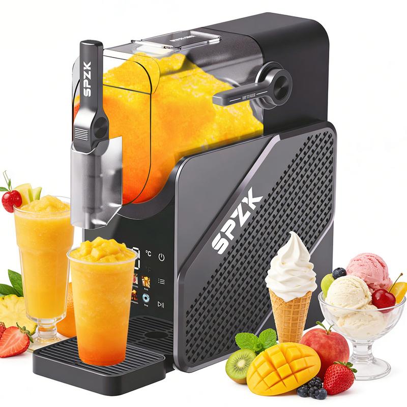 SPZK Slushie Machine, Soft Serve Ice Cream Maker,Slushy Machine for Home, 7 Preset Programs, Quiet Operation, LED Display, No Ice Needed, Perfect for Milkshakes, Margarita Smoothie, Frappes and More