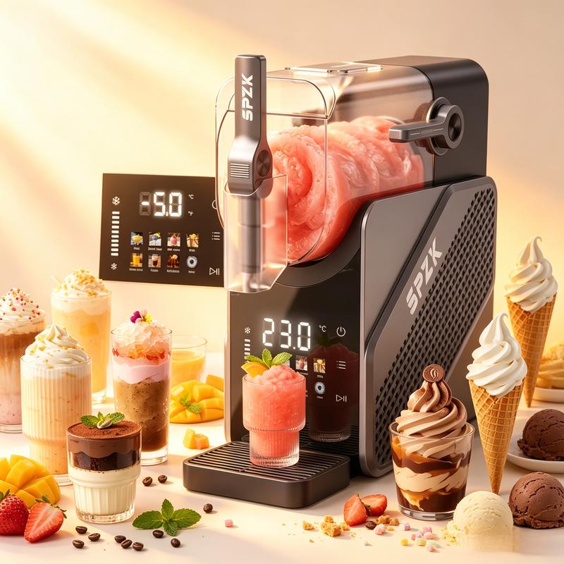 SPZK Slushie-Maschine 2,5 L ohne Eis 7 Programme Selbstreinigend für Smoothies Margaritas Frappés Cocktails & gefrorene Getränke Multi-functional