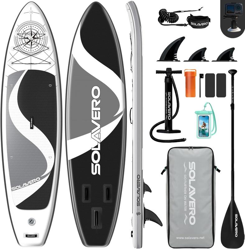 Stand Up Paddling Board mit Allem Zubehör, Aufblasbares Paddleboard für Anfänger & Familien, 323 x 83 x 15 cm, Stabiles SUP Board Belastbar bis 200 kg mit Anti Rutsch Eva Deck für Erwachsene