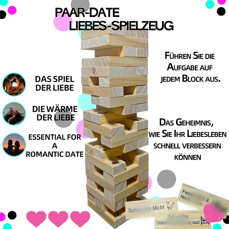 Stapelturm-Spiel, Geschenke für Freunde, Herausforderungen für den Abend zu zweit, Wahrheit oder Pflicht – die besten Spiele für eine Partynacht. Deutsche Ausgabe, Jubiläumsgeschenke, Valentinstag, Paare, Ehepaare, Verliebte