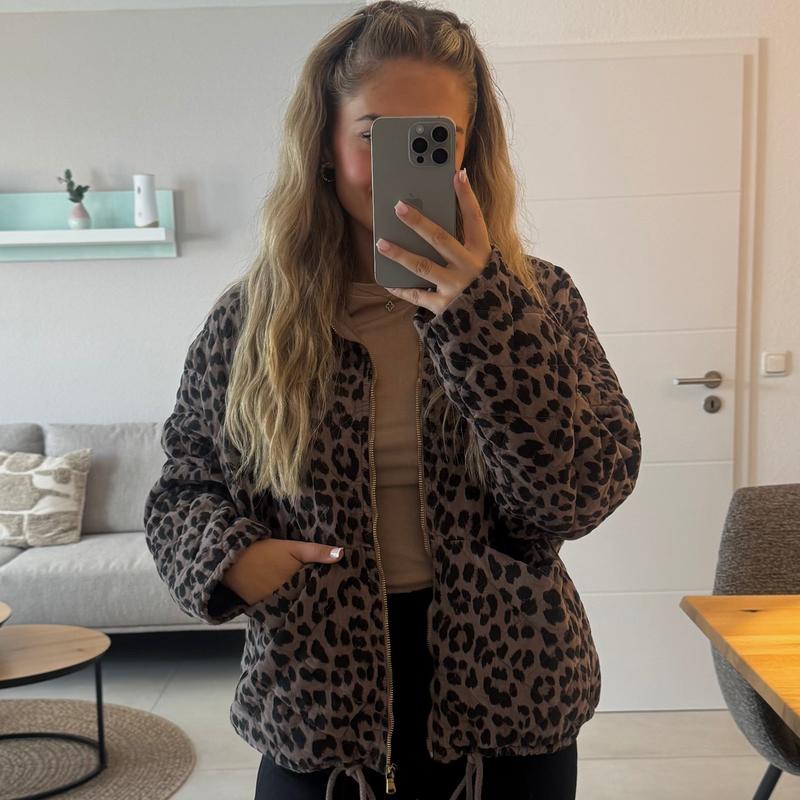 Steppjacke Leoparden