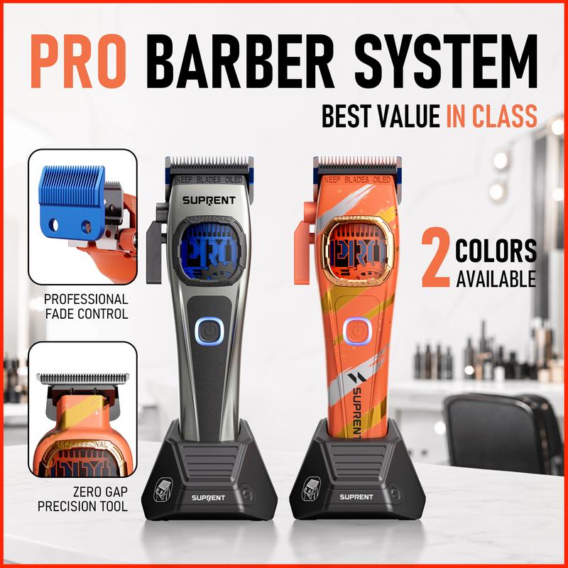 Suprent Friseurschneider 8500 U/min Motor, thermisch stabile Keramikklinge – kabelloses Haarschneide-Set für Friseure mit Ladestation – Premium-Haarschneider-Set – Geschenk für Männer