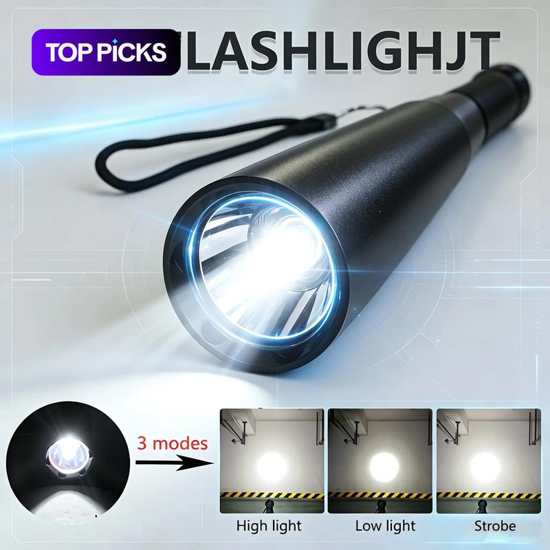 Taschenlampe aus Aluminiumlegierung, 3 Lichtmodi, rutschfester Griff, verlustsicherer Schwertanhänger, strapazierfähig, großer Reichweite, ideal für Reisen, Notfall und den Einsatz zu Hause #TOP PICKS