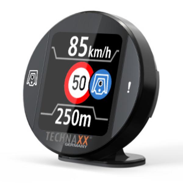Technaxx Secure Drive PRO TX-388 Smart Traffic Warning Device mit Farbdisplay USB-C Aufladung Real-Time Road & Hazard Alert System von Blitzer.de