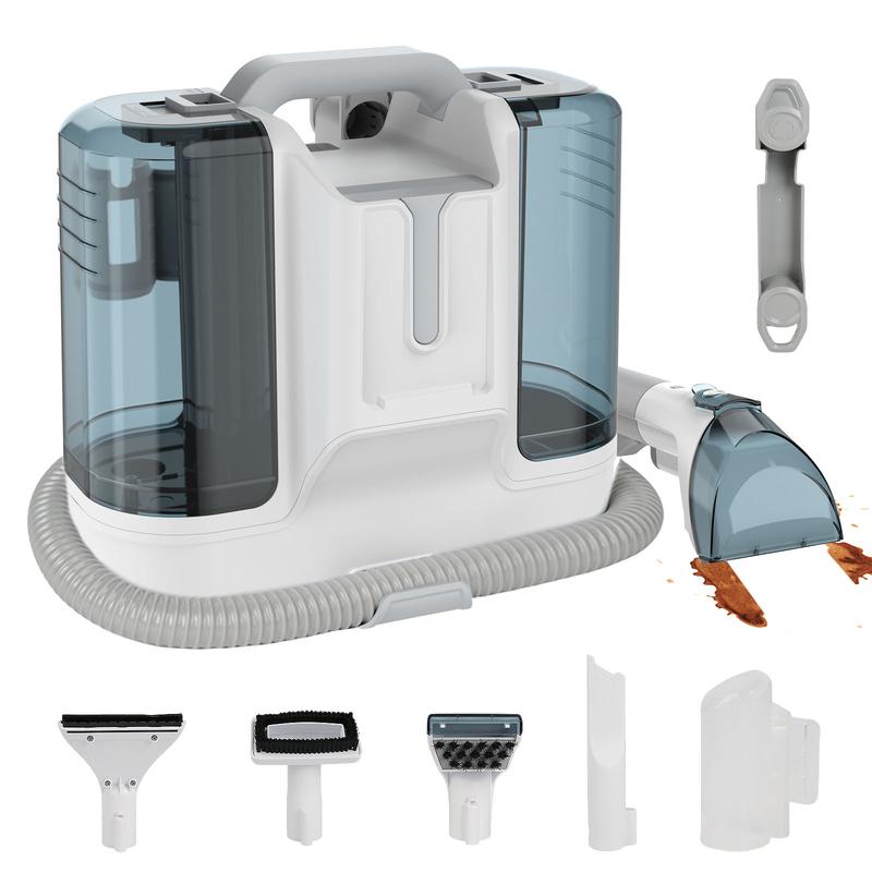 Tragbarer Teppechreiniger, 10 kPa, 450 W, punktuelle Reinigung mit Saug-/Sprühfunktion, integriertes Reinigungsgerät mit zwei Wasserbehältern für Sofa und Teppich