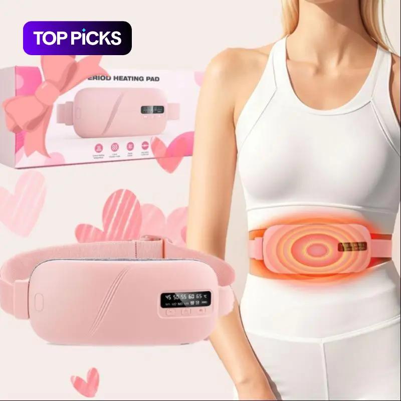 Tragbares, multifunktionales Heizkissen für die Periode und Taillenmassager, Gürtel mit 5 Stufen Wärme und 4 Stufen Vibration, Bauchwärmer zur Linderung während der Periode, Damenpflege für Zuhause und Reisen #TOP PICKS